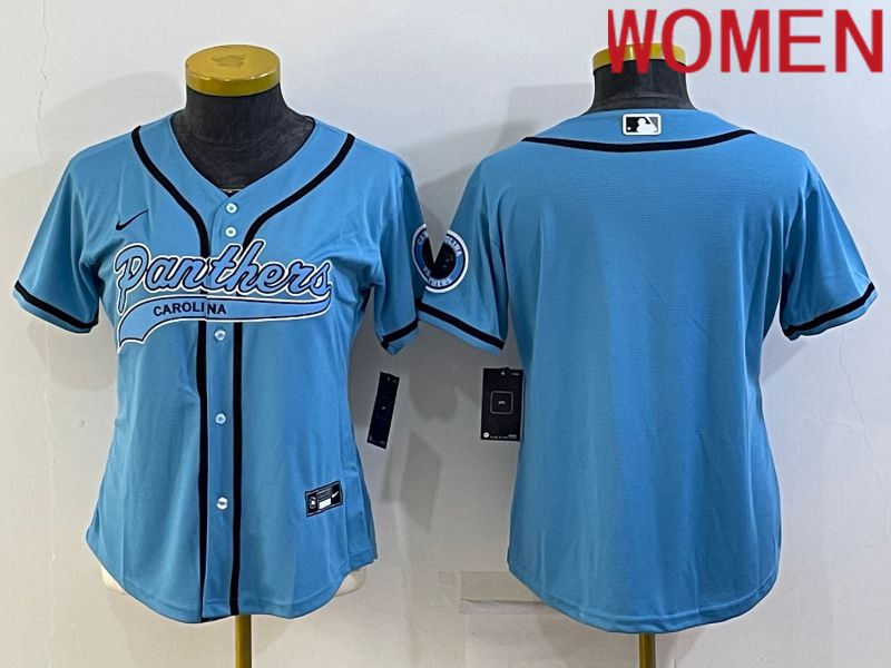 Women Carolina Panthers Blank Blue 2022 Nike Co branded NFL Jersey->san francisco 49ers->NFL Jersey